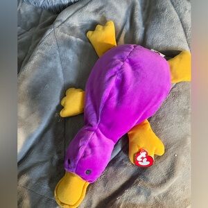 1998 Ty Paddles The Platypus Big Babies Collection 15” Pillow Pals clean